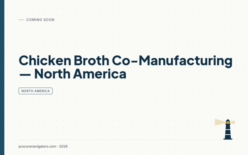 Chicken Broth Co-Manufacturing — North America — Co-manufacturing capacity and players for chicken broth in the US and Canada.