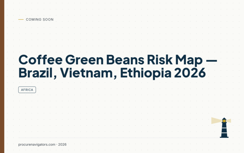 Coffee Green Beans Risk Map — Brazil, Vietnam, Ethiopia 2026 — Origin-by-origin risk map for green coffee procurement.
