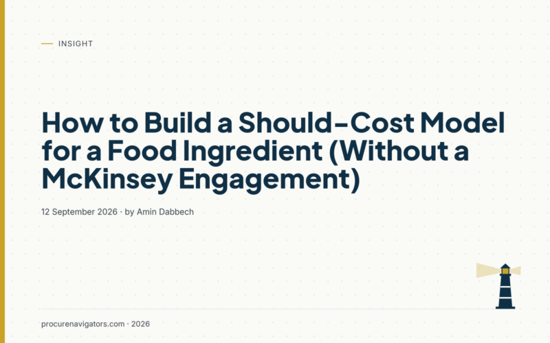 How to Build a Should-Cost Model for a Food Ingredient (Without a McKinsey Engagement)