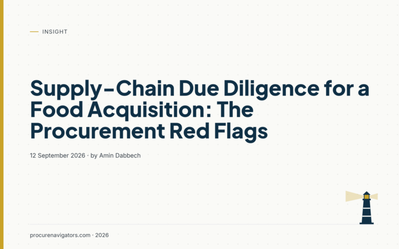 Supply-Chain Due Diligence for a Food Acquisition: The Procurement Red Flags