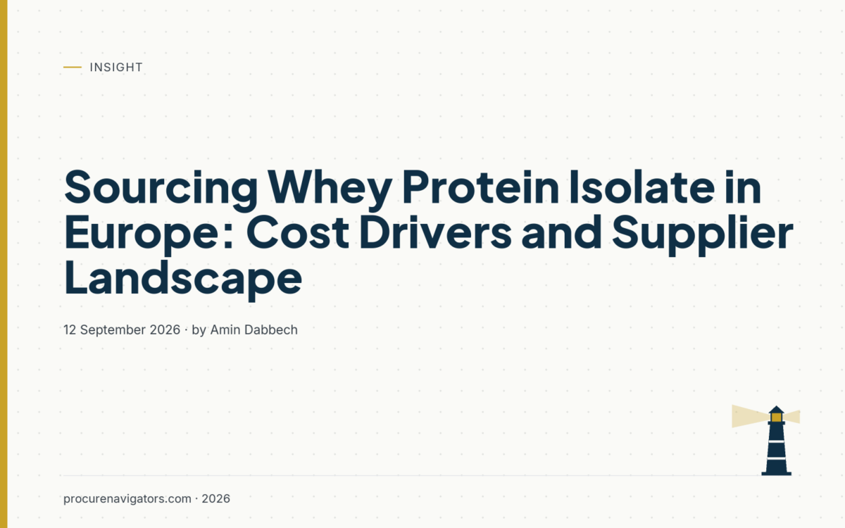 Sourcing Whey Protein Isolate in Europe: Cost Drivers and Supplier Landscape