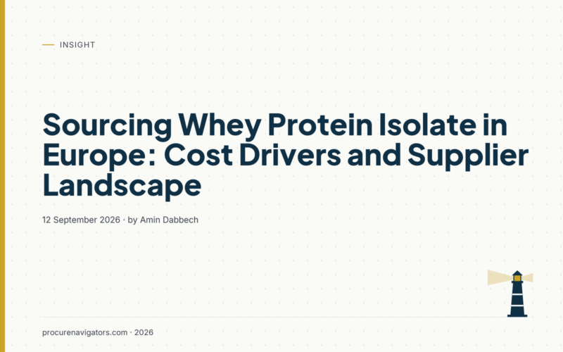 Sourcing Whey Protein Isolate in Europe: Cost Drivers and Supplier Landscape
