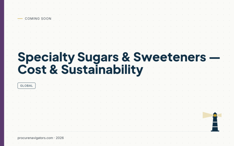 Specialty Sugars & Sweeteners — Cost & Sustainability — Cost and sustainability trade-offs across specialty sugars and sweeteners.
